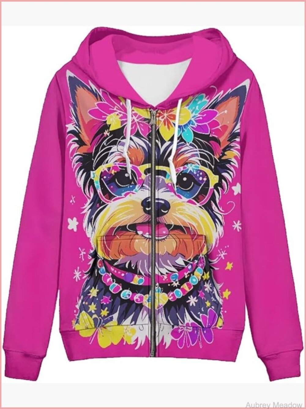 Women Zip Up Hoodie Kangaroo Pocket Graphic Sweatshirt Long Sleeve